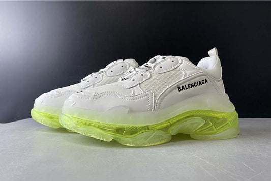 BALENCIAGA TRIPLE S TRAINERS CLEAR SOLE LIGHT GREEN