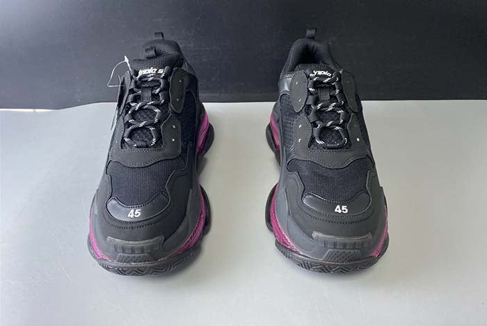 BALENCIAGA TRIPLE S TRAINERS CLEAR SOLE BLACK