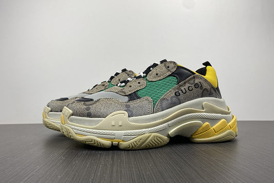 BALENCIAGA X GUCCI MAX GG SUPREME MONOGRAM TRIPLE S BLUE YELLOW (WMNS)