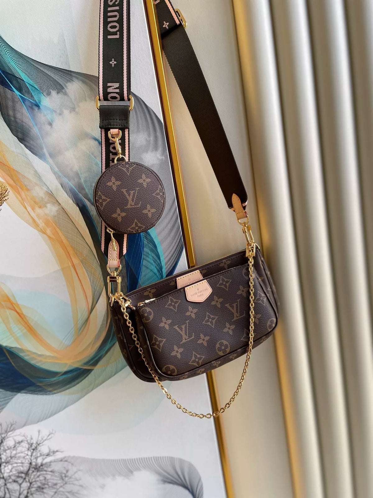 LOUIS VUITTON 24×13×4.5CM 19.5×11×4CM 9.5×2CM MONOGRAM MULTI POCHETTE