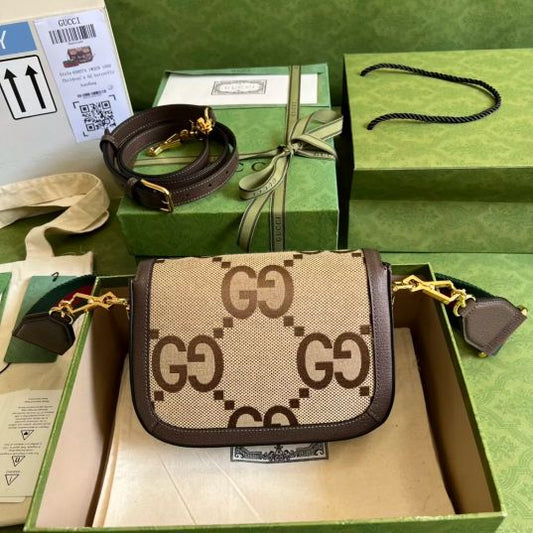 LOUIS VUITTON 20.5*14*5CM ARIA FASHION ARIA SERIES, ORIGINAL LEATHER SADDLE BAG, BROWN / CANVAS