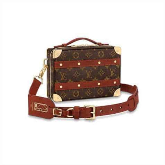 LOUIS VUITTON X NBA HANDLE TRUNK MONOGRAM COATED CANVAS TEXTILE LINING IN BROWN