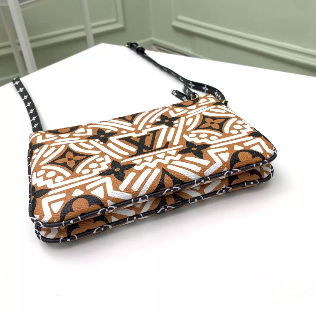 LOUIS VUITTON 20.0 X 12.5 X 3.0 CM POCHETTE DOUBLE ZIP CRAFTY BAG