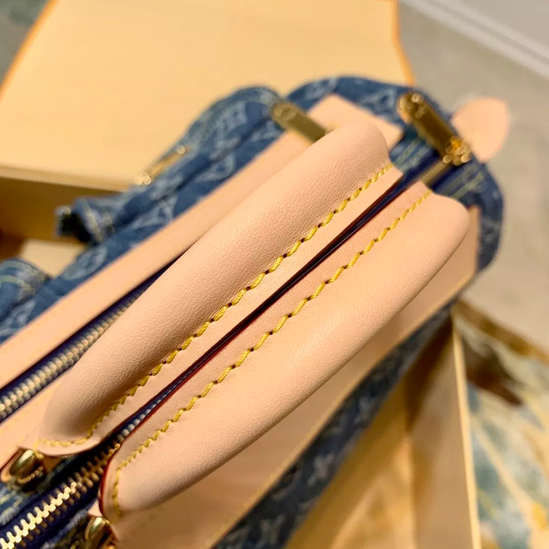 LOUIS VUITTON 30*17*15CM MEDIEVAL, DENIM HANDBAG