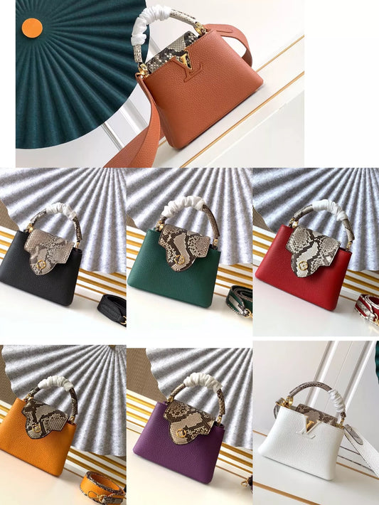 LOUIS VUITTON 21X14X8CM CAPUCINES MONOGRAM FLOWER 7COLOURS AVAILABLE