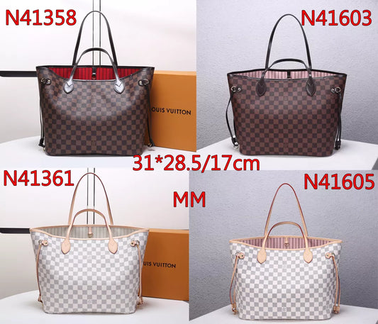 LOUIS VUITTON NEVERFULL MM BAG DAMIER EBENE