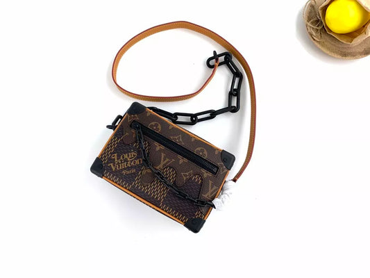 LOUIS VUITTON 18.5*13*8CM NIGO CO BRANDED MINI SOFT TRUNK BOX BAG