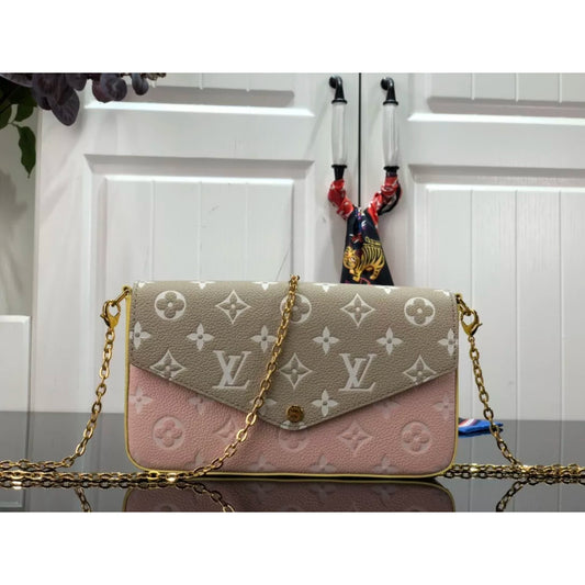 LOUIS VUITTON 21*12*3CM SPRING IN THE CITY CAPSULE SERIES, POCHETTE FELICIE CHAIN BAG, EMBOSSING
