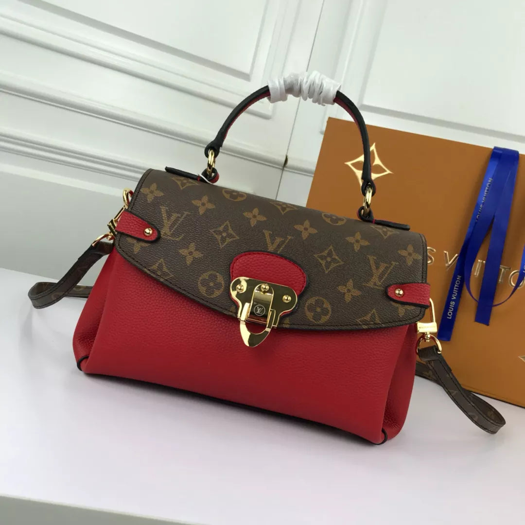 LOUIS VUITTON 26X18X9CM CALFSKIN EMBOSSING SHOULDER HANDLE BAG 3 COLROS