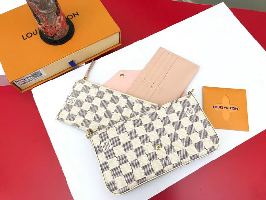 LOUIS VUITTON 21 X 12 X 3 CM POCHETTE FELICIE DAMIER AZUR