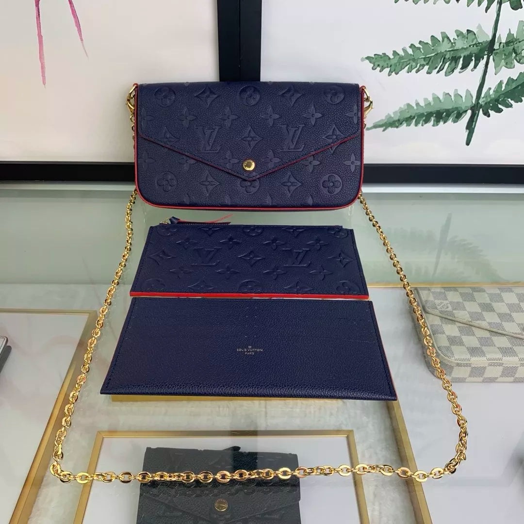 LOUIS VUITTON 21.0X 12.0X 3.0CM MONOGRAM EMPREINTE POCHETTE FÉLICIE