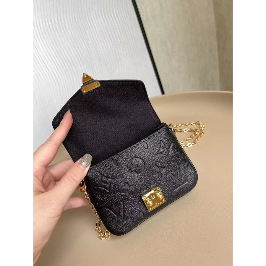 LOUIS VUITTON 14*11*3.5CM MICRO METIS CHAIN BAG, LEATHER