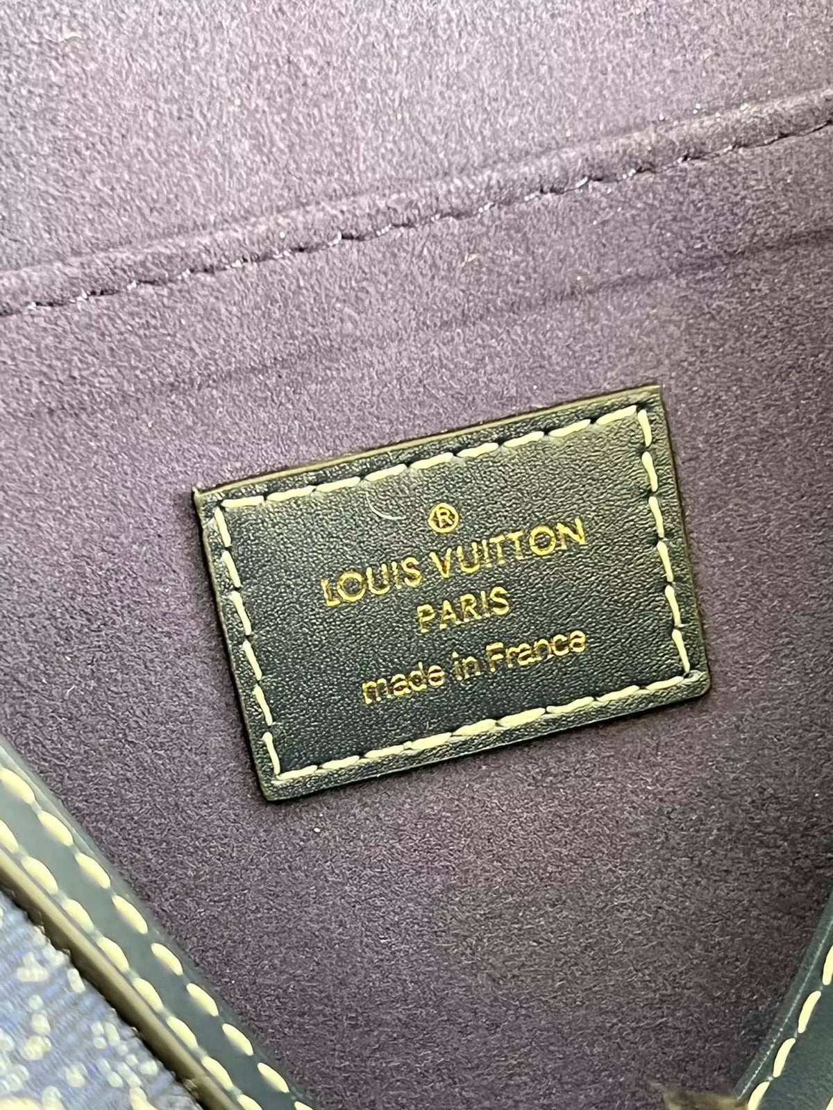 LOUIS VUITTON DAUPHINE HANDBAG, LOGO DENIM + COW LEATHER