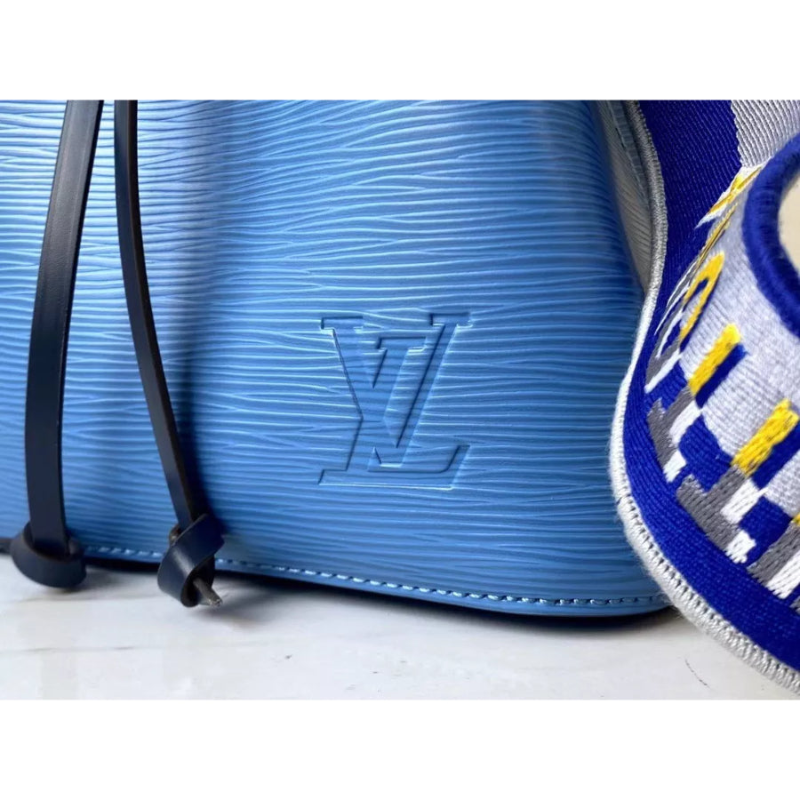 LOUIS VUITTON 20*20*13CM NEONOE BB BUCKET BAG, EMBROIDERED JACQUARD SHOULDER STRAP