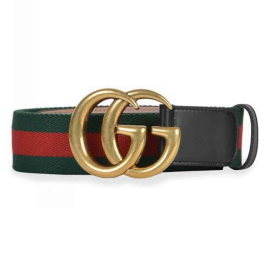 GUCCI GG BELT CUIR GREEN/RED LEATHER NE.RO