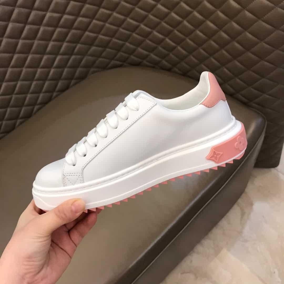 LOUIS VUITTON WOMEN'S TIME OUT SNEAKER WHITE/PINK FOR WOMEN