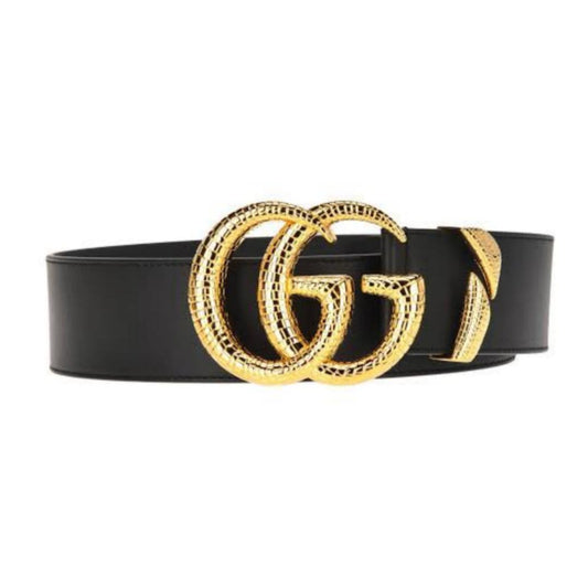 GUCCI LEATHER BELT WITH DOUBLE G