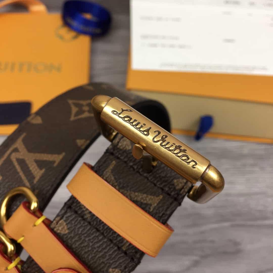 LOUIS VUITTON SIGNATURE BELT MONOGRAM 35MM BROWN