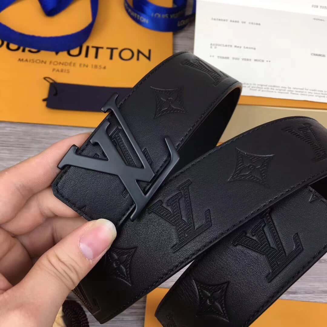 LOUIS VUITTON SHAPE BELT MONOGRAM SHADOW 40 MM BLACK