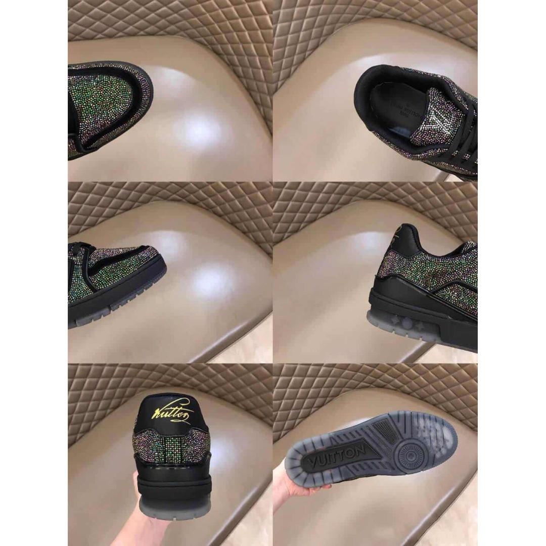 LOUIS VUITTON GLITTER SNEAEKERS BLACK TRAINER