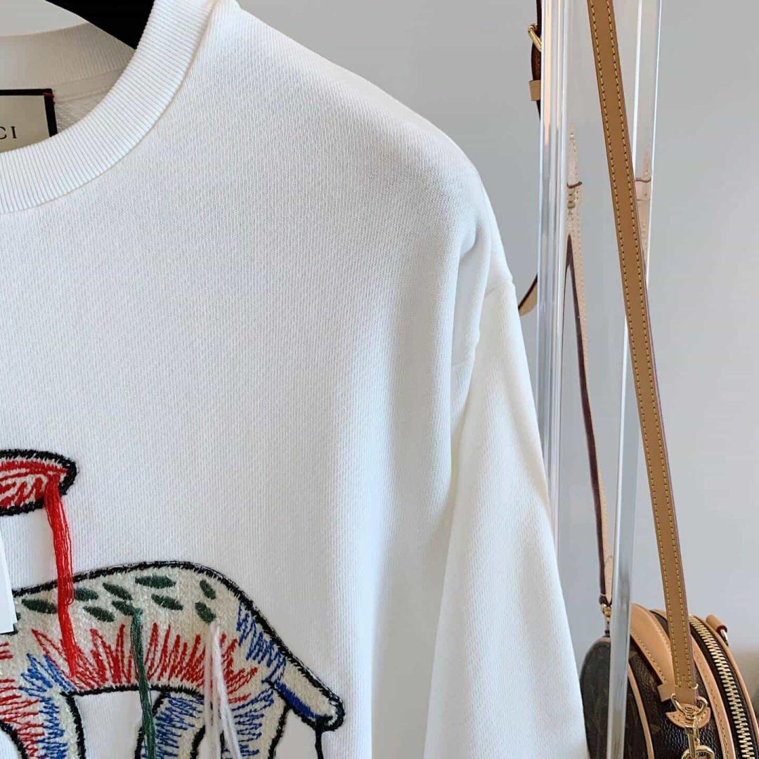 GUCCI MOHAIR SWEATER WITH FAWN INTARSIA