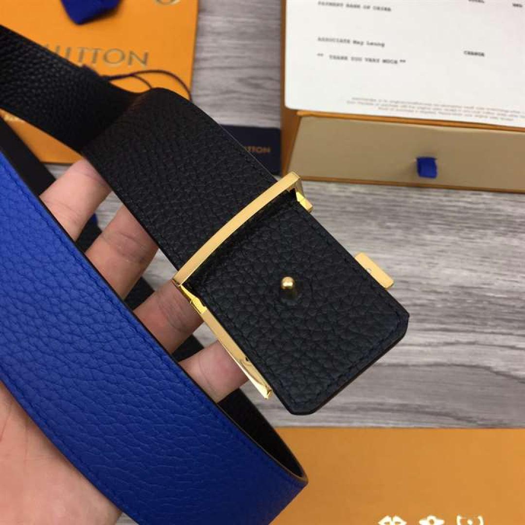 LOUIS VUITTON OPTIC 40MM REVERSIBLE BELT BLUE/BLACK