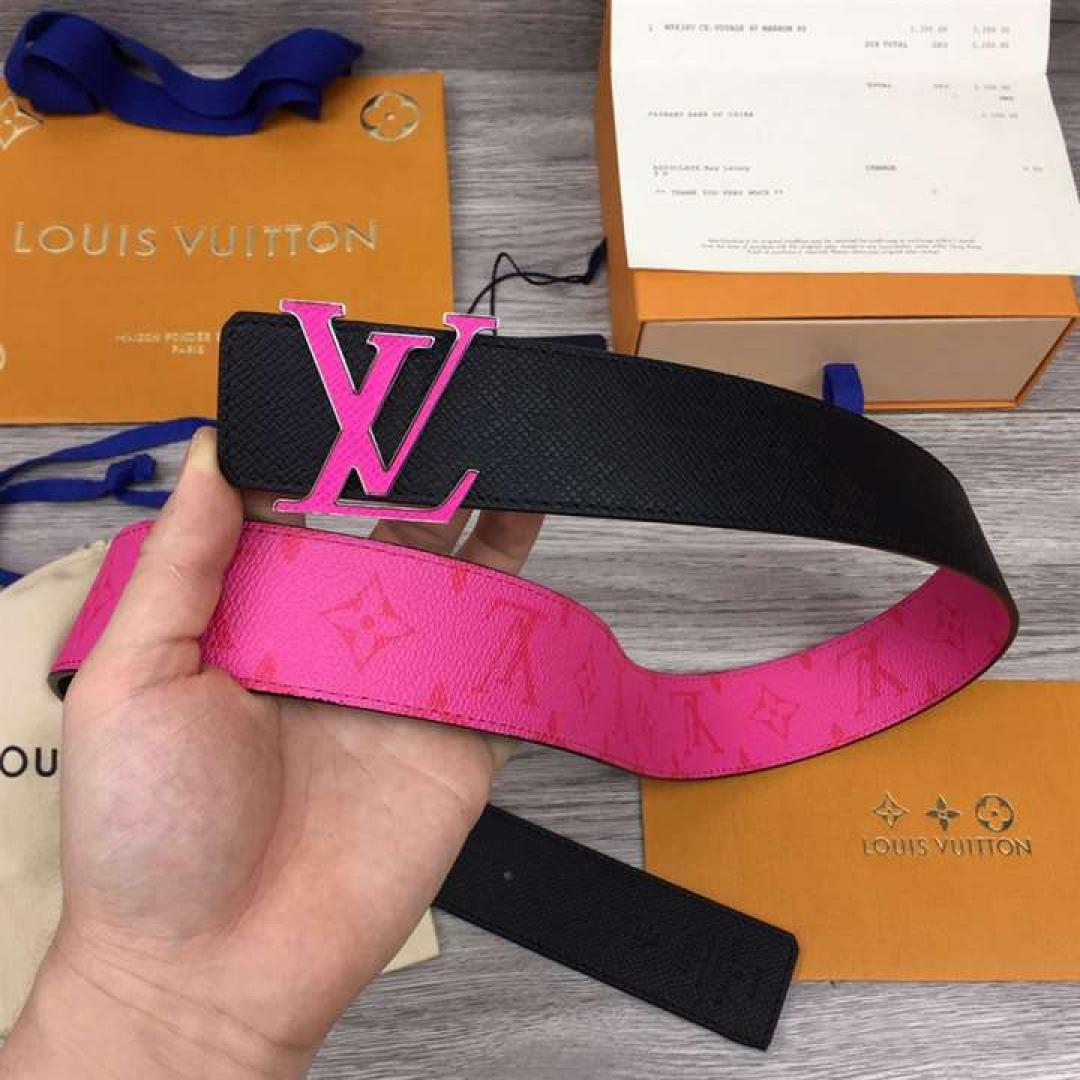 LOUIS VUITTON INITIALES 40MM REVERSIBLE BELT PINK