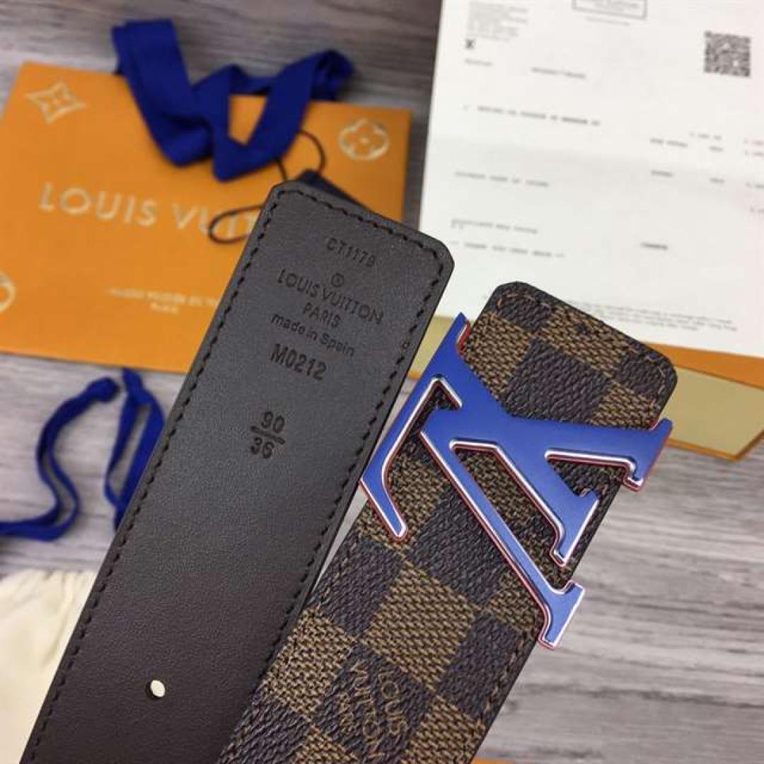 LOUIS VUITTON INITIALES 40MM REVERSIBLE DAMIER EBENE CANVAS BELT