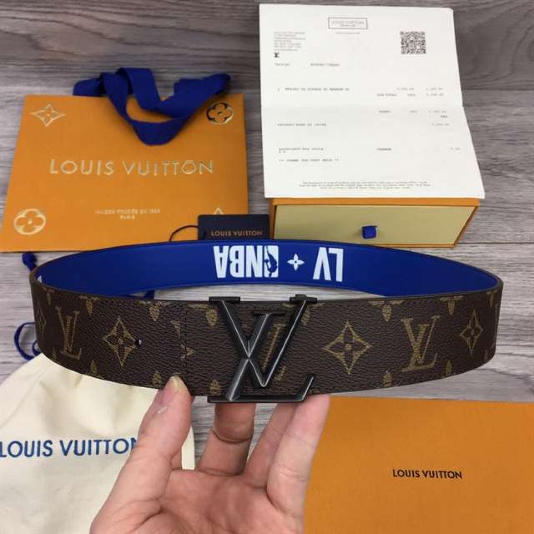 LOUIS VUITTON X NBA 3 STEPS 40MM REVERSIBLE MONOGRAM CANVAS BELT
