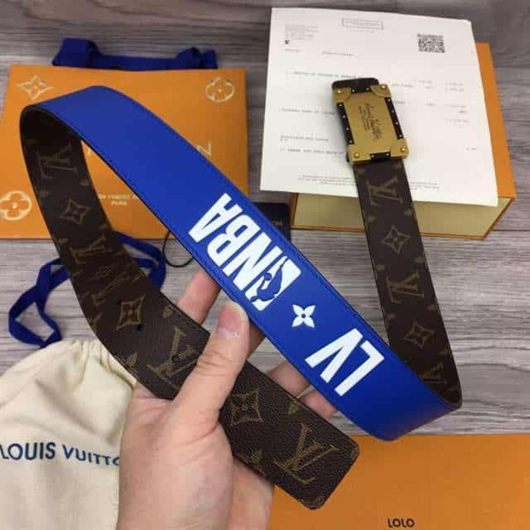 LOUIS VUITTON X NBA 3 STEPS 40MM REVERSIBLE MONOGRAM CANVAS BELT