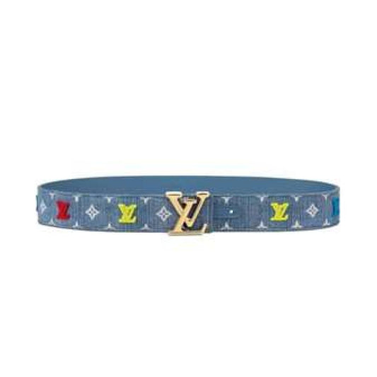 LOUIS VUITTON BLUE DENIM 'NEW WAVE' BELT