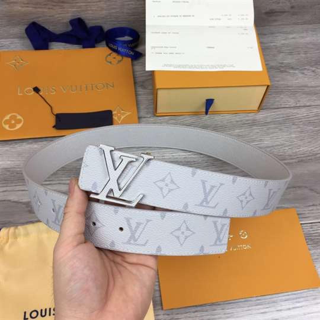 LOUIS VUITTON MEN'S INITIALES 40MM REVERSIBLE BELT WHITE