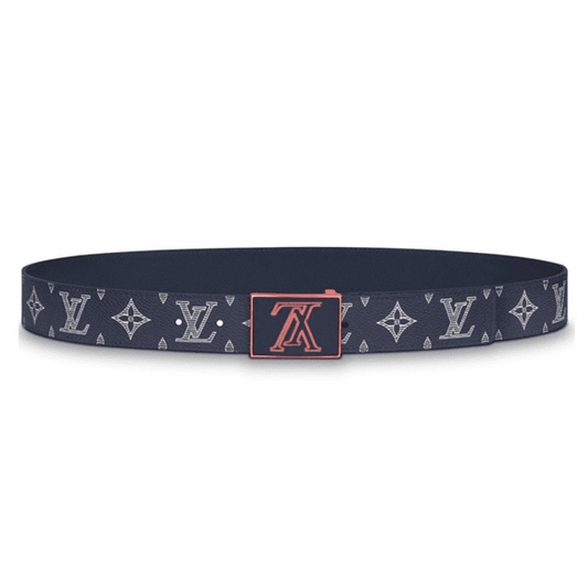 LOUIS VUITTON BELT METROPOLE MONOGRAM UPSIDE DOWN INK NAVY