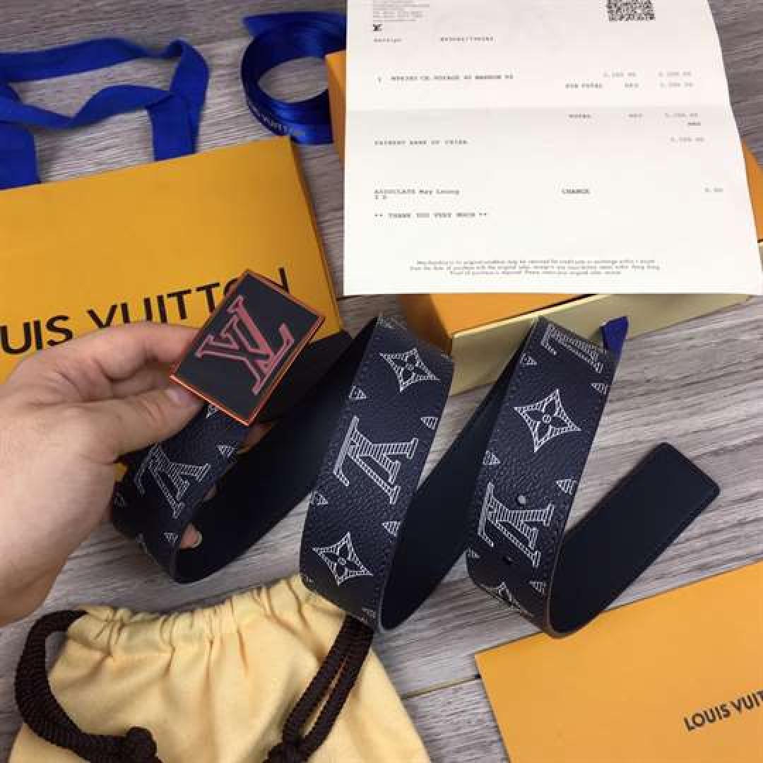 LOUIS VUITTON BELT METROPOLE MONOGRAM UPSIDE DOWN INK NAVY
