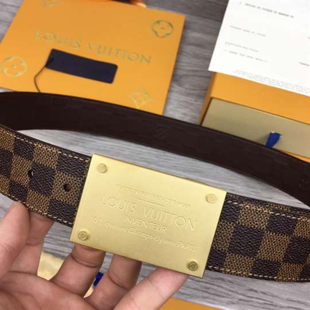 L0UIS VUITT0N NEO INVENTEUR REVERSIBLE 40MM DAMIER EBENE CANVAS BELT