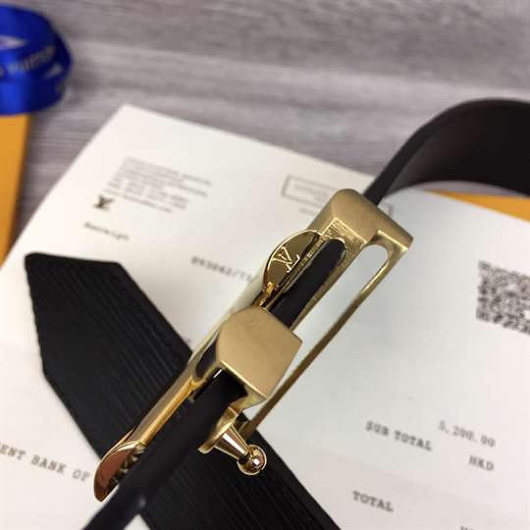 LOUIS VUITTON EPI LEATHER LV TWIST 40MM BELT M0068W BLACK