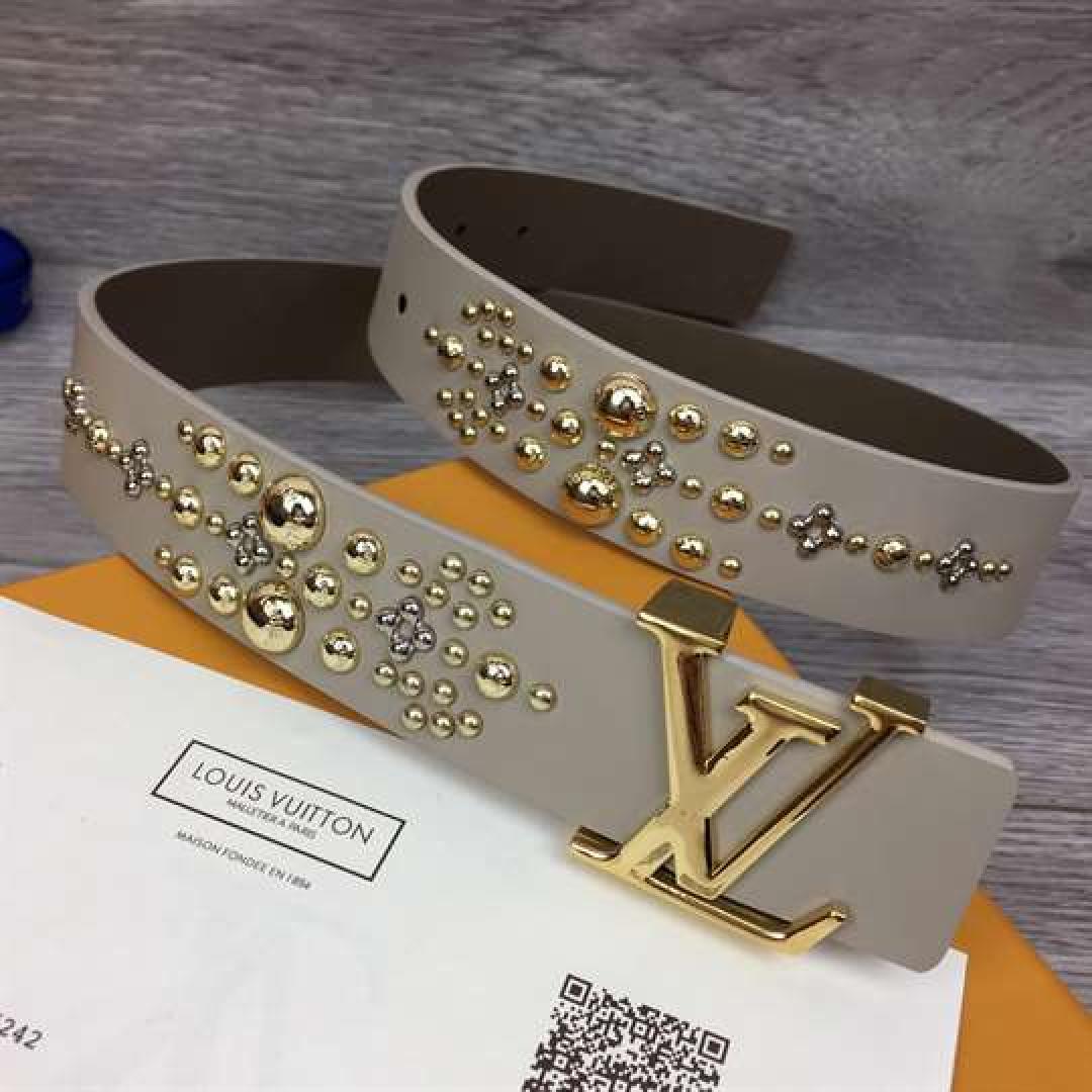 LOUIS VUITTON CALF LEATHER LV ICONIC 35MM BELT