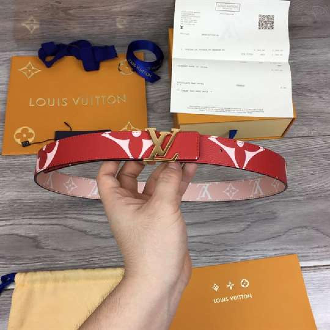 LOUIS VUITTON WOMEN'S ICONIC 30MM REVERSIBLE BELT RED