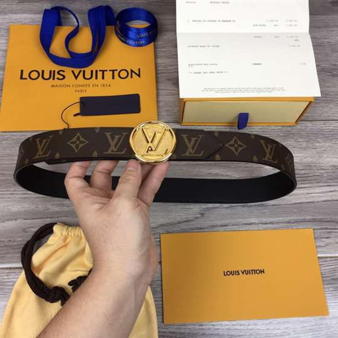 LOUIS VUITTON MONOGRAM LV CIRCLE LOGO 35MM REVERSIBLE BELT