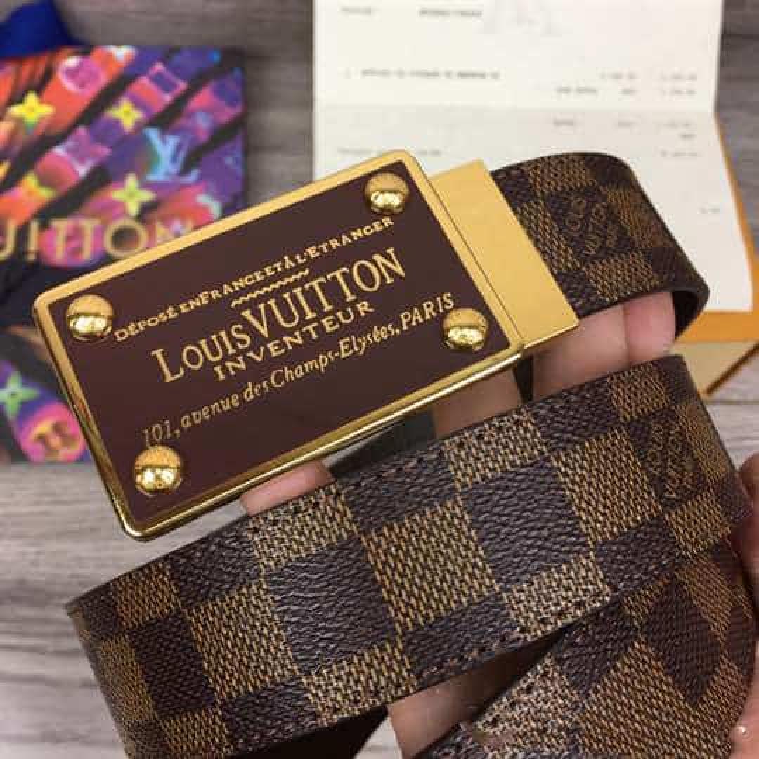 LOUIS VUITTON INVENTEUR DAMIER EBENE/GRAPHITE BELT