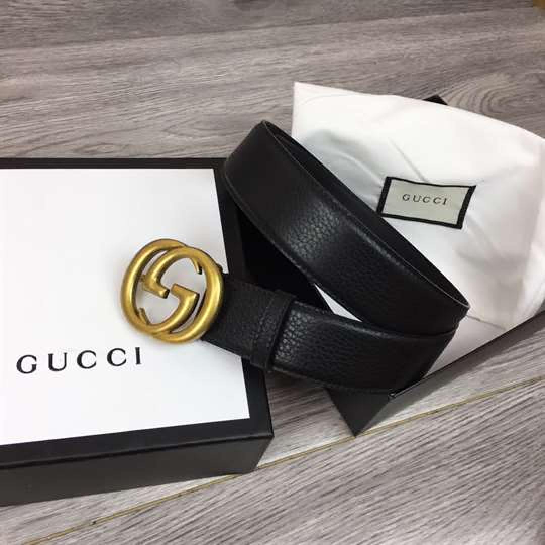 GUCCI INTERLOCKING GG LEATHER BELT