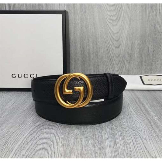 GUCCI MEN'S INTERLOCKING GG REVERSIBLE LEATHER BELT
