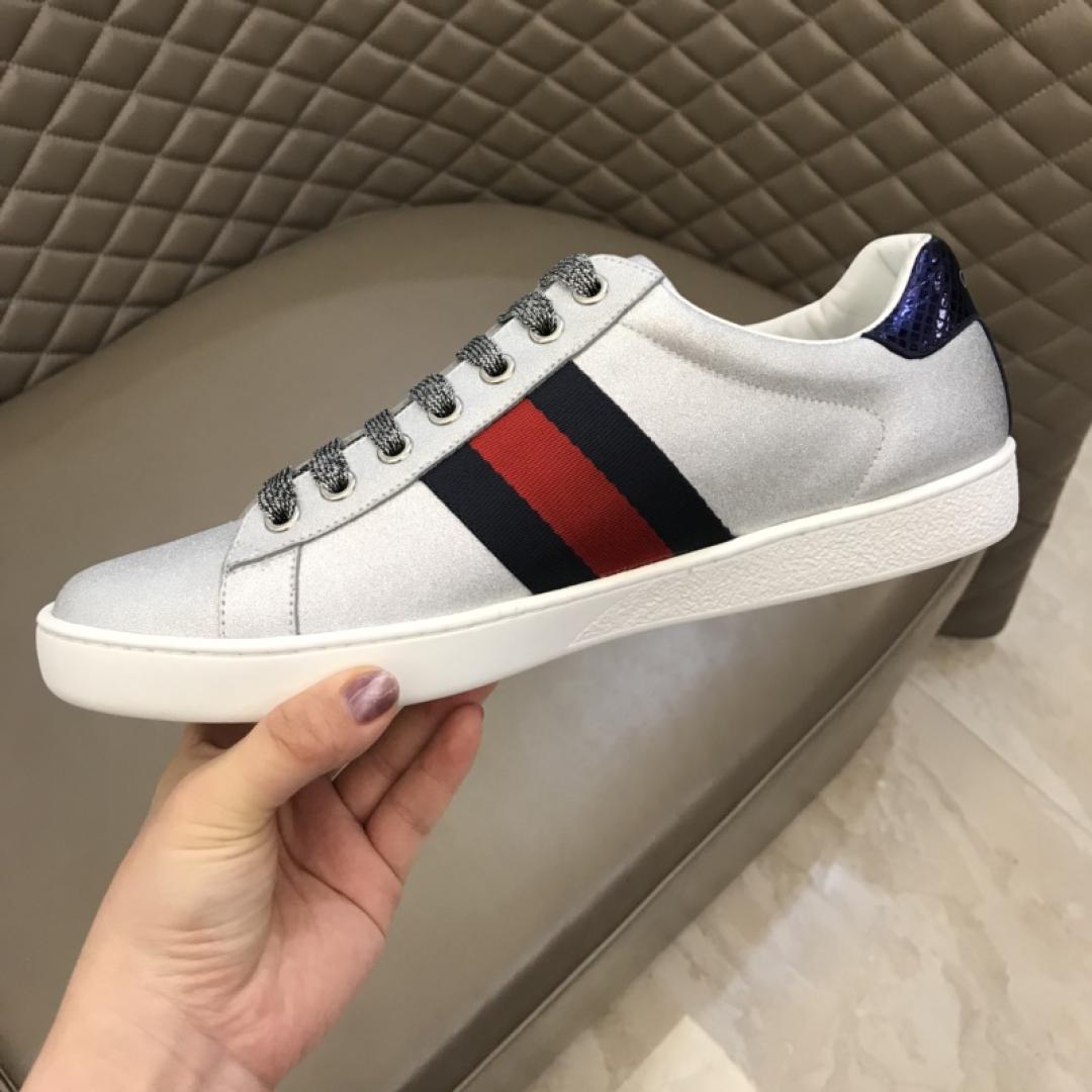 GUCCI ACE SLIVER SNEAKER