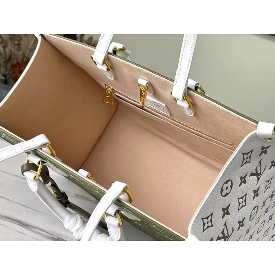LOUIS VUITTON 35X27X 14CM ONTHEGO HANDBAG, MONOGRAM EMPRENTE COW LEATHE