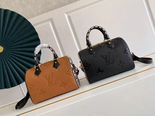 LOUIS VUITTON SPEEDY BANDOULIÈRE WILD MONOGRAM EMPREINTE AT HEART 25 LV HAND BAGS