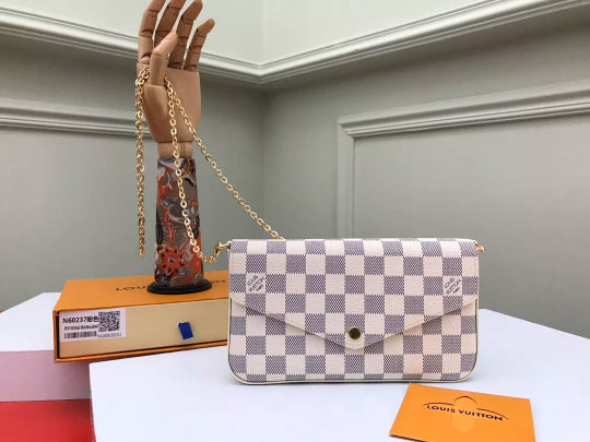 LOUIS VUITTON 21 X 12 X 3 CM POCHETTE FELICIE DAMIER AZUR