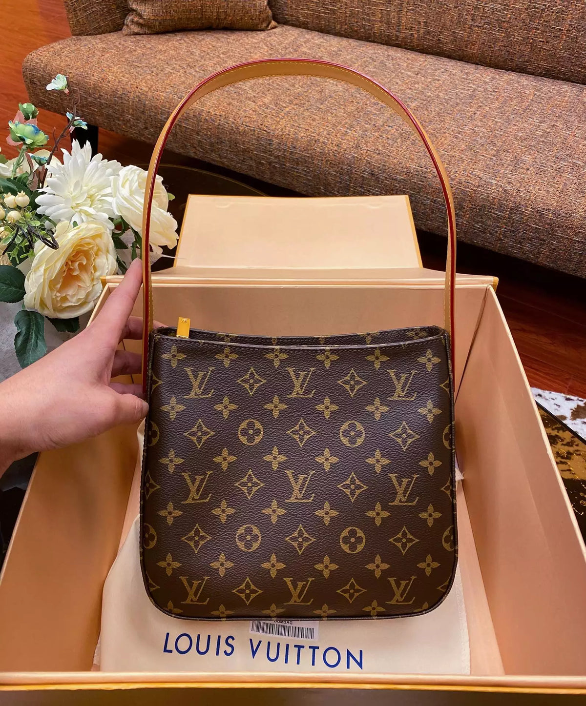 LOUIS VUITTON 25X21X10CM MONOGRAM VINTAGE LOOPING
