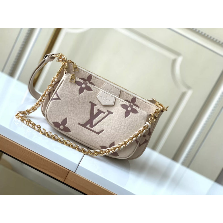 LOUIS VUITTON THREE PIECE MAHJONG BAG, FULL LEATHER PRINTING