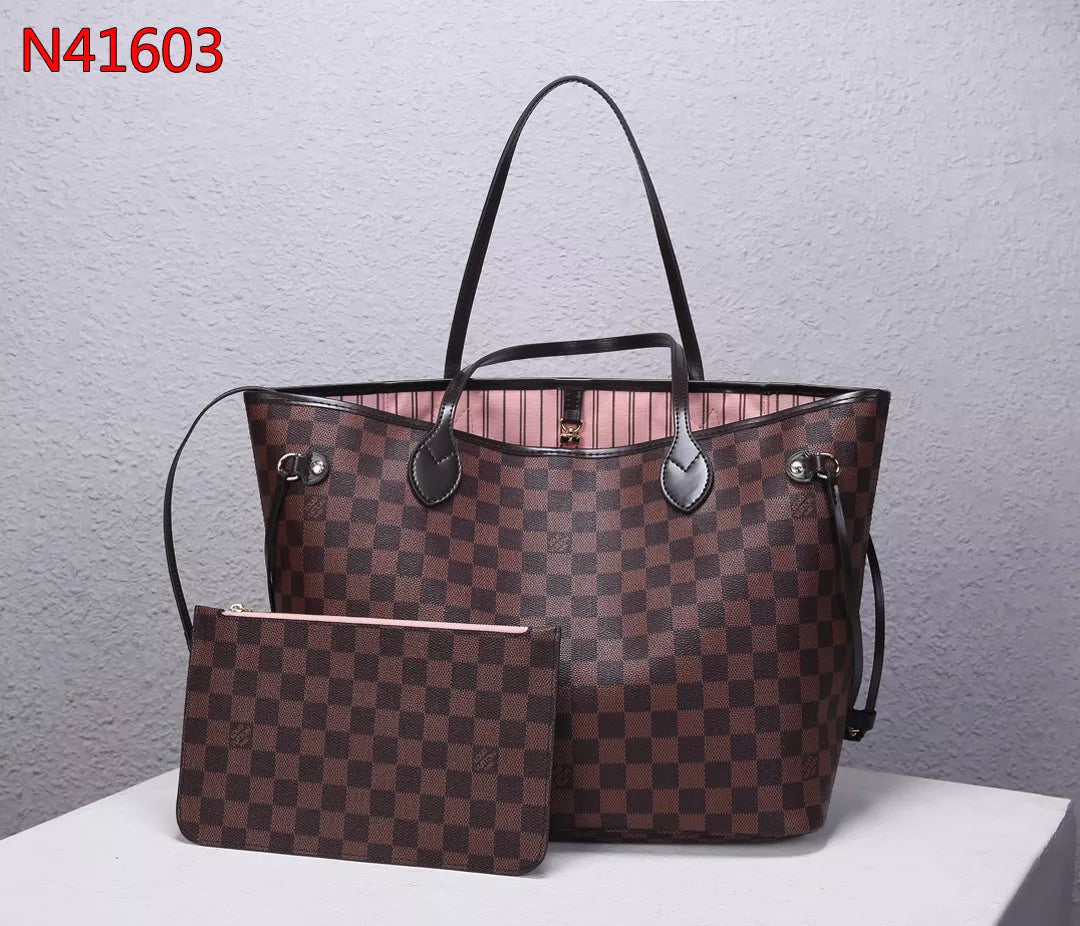 LOUIS VUITTON NEVERFULL MM BAG DAMIER EBENE