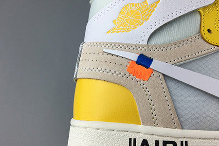 AIR JORDAN 1 "OFF-WHITE NRG WHITE/DARK POWDER YELLOW-CONE"